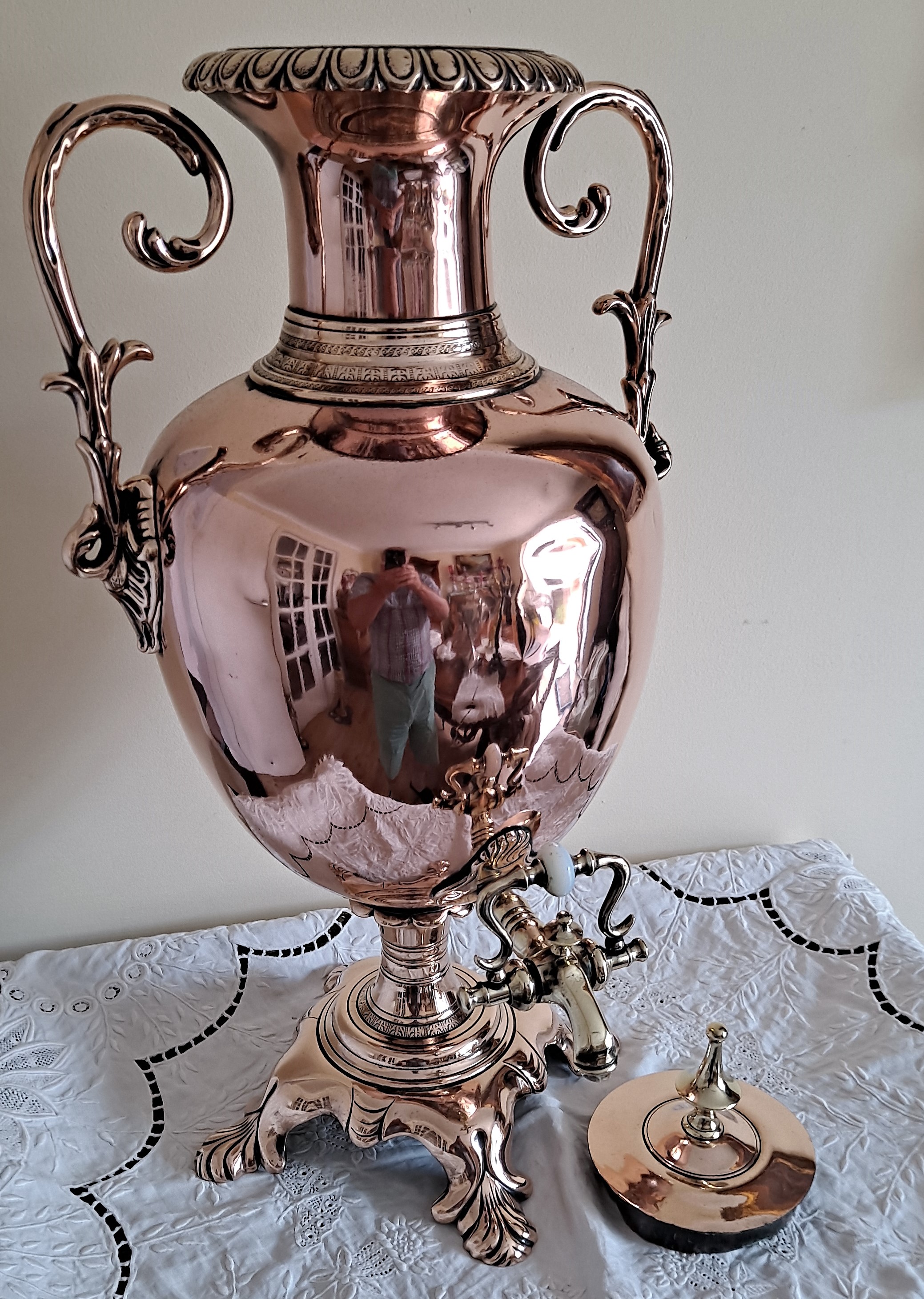 Antique English Victorian Copper Samovar / Tea Urn Antique Metals 9